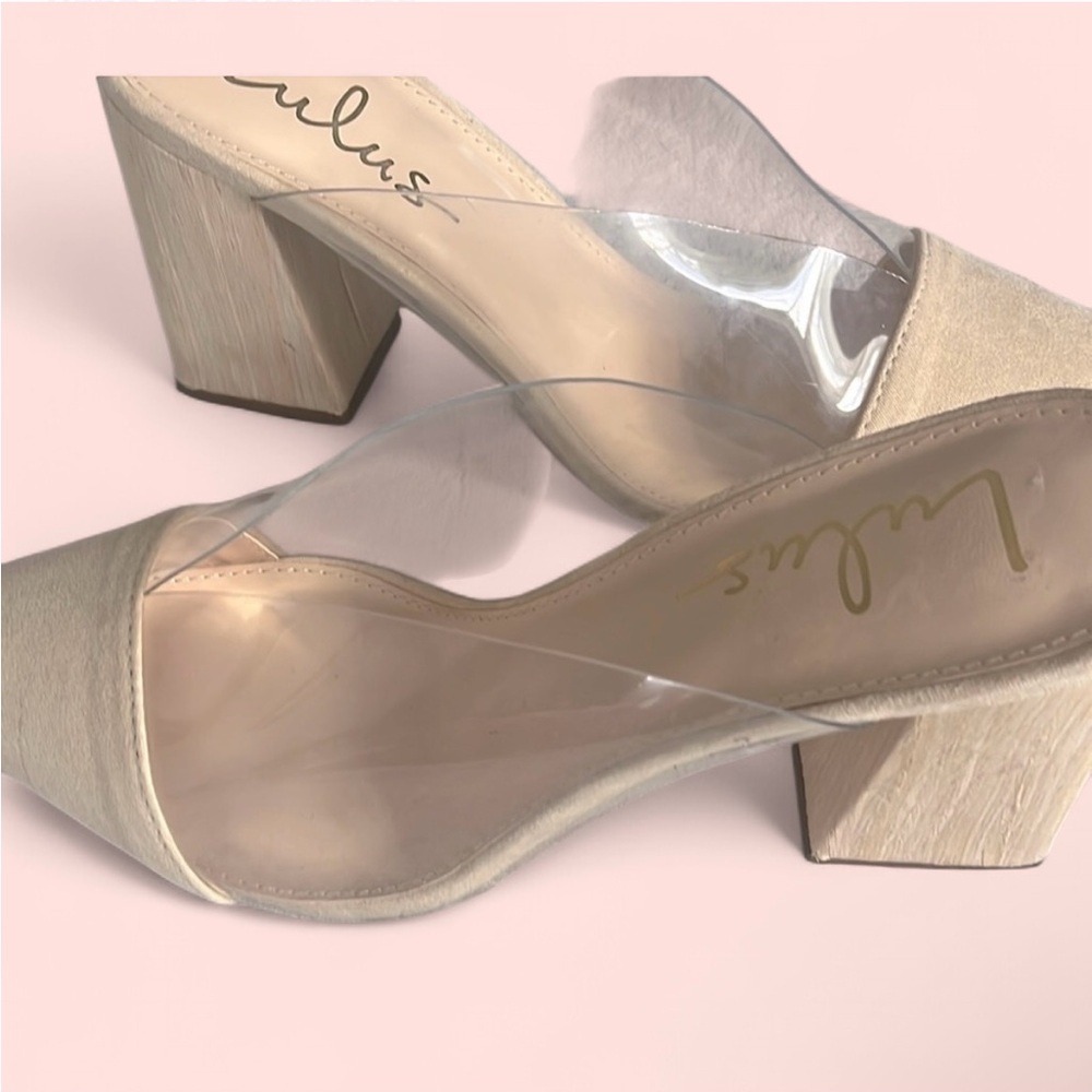 Lulu's Cream Mules Sleek Pointed Toe Design